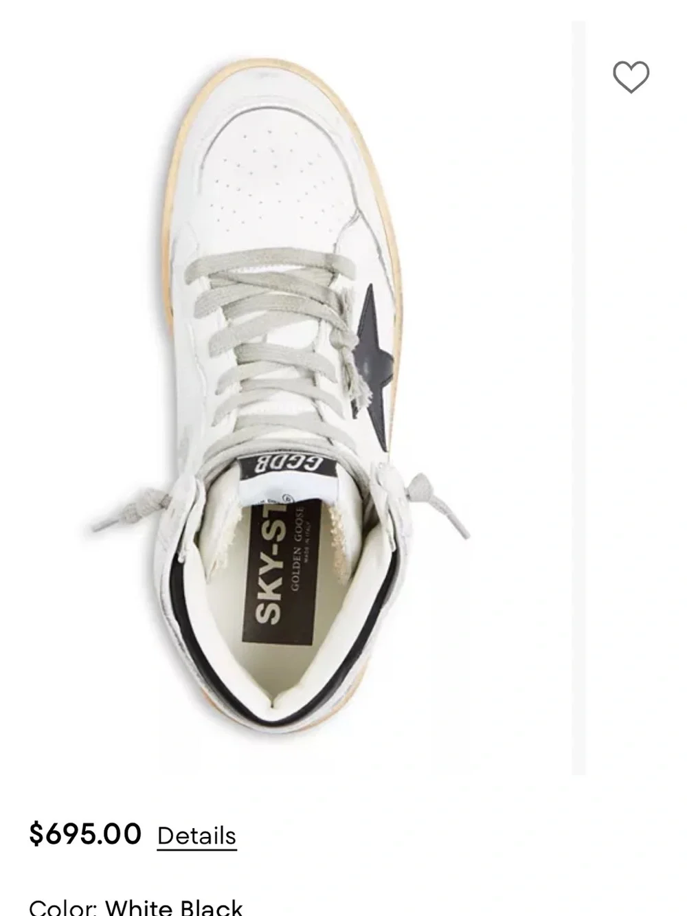 Golden Goose White & Black High-Top Sneakers - Star Detail